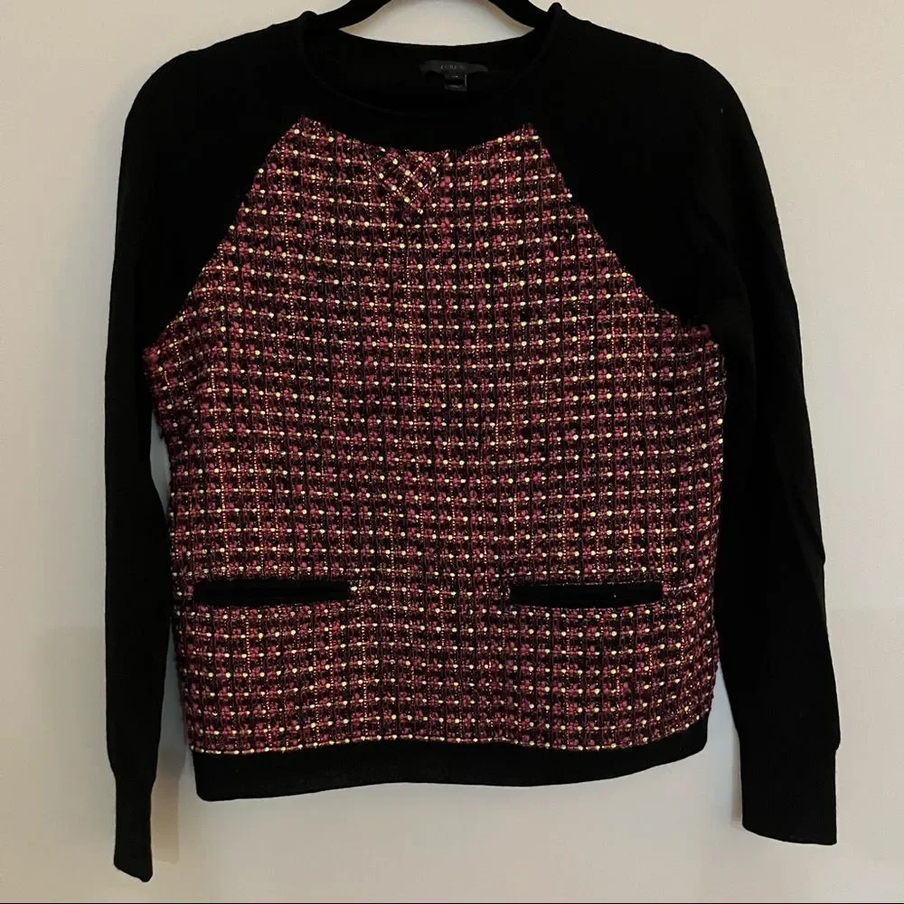 J.Crew Women Black Wool Pullover Sweater XS